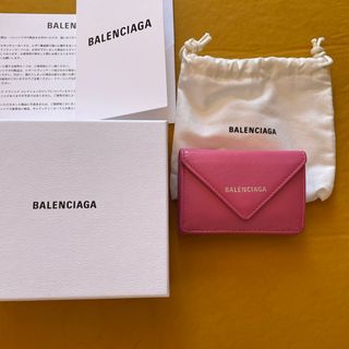 バレンシアガ(Balenciaga)の箱、巾着付！状態◎！バレンシアガ 三つ折財布 ピンク(財布)