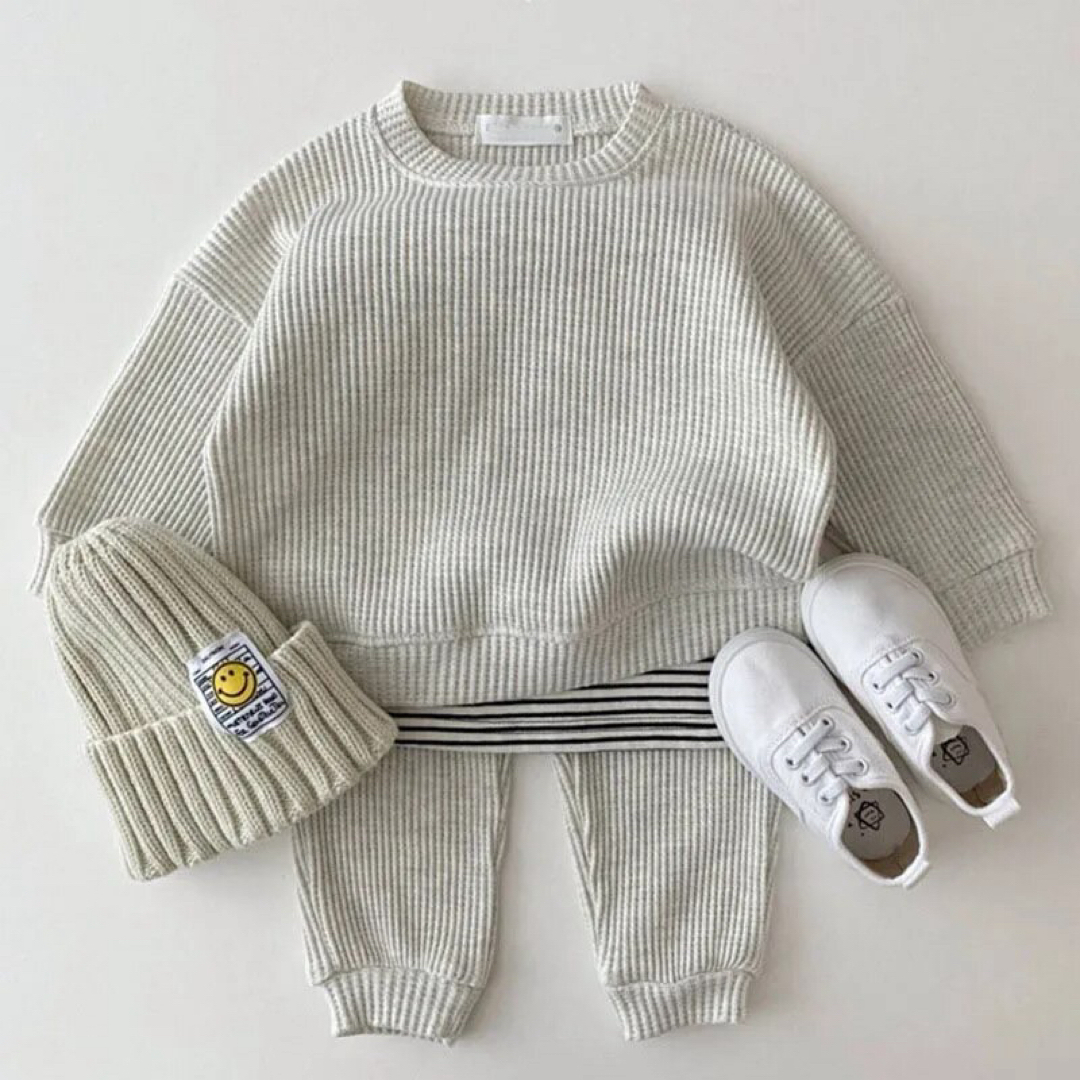 ワッフルセットアップ gray / 90size キッズ/ベビー/マタニティのキッズ服男の子用(90cm~)(その他)の商品写真