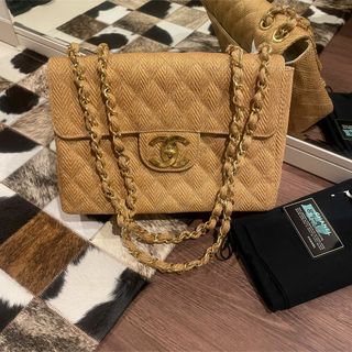 シャネル(CHANEL)のレア★シャネル　デガマトラッセ ラフィア チェーン ショルダーバッグ(ショルダーバッグ)