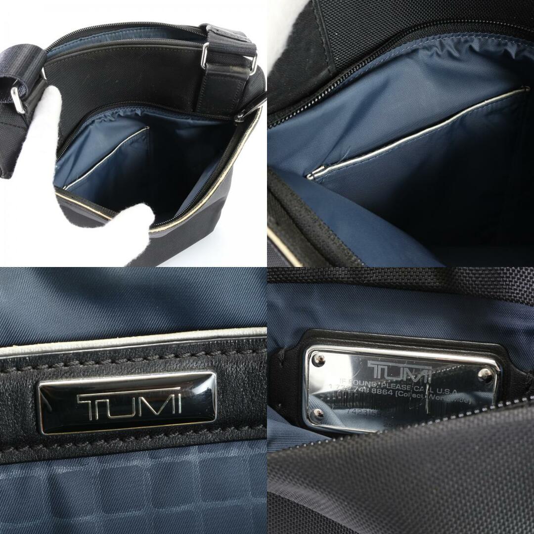 TUMI(トゥミ)のTUMI トゥミ トレーサータグ付 レザー ナイロン ショルダーバッグ 斜め掛け メッセンジャー ブラック 黒 紳士 メンズ EHM L1-2 メンズのバッグ(ショルダーバッグ)の商品写真