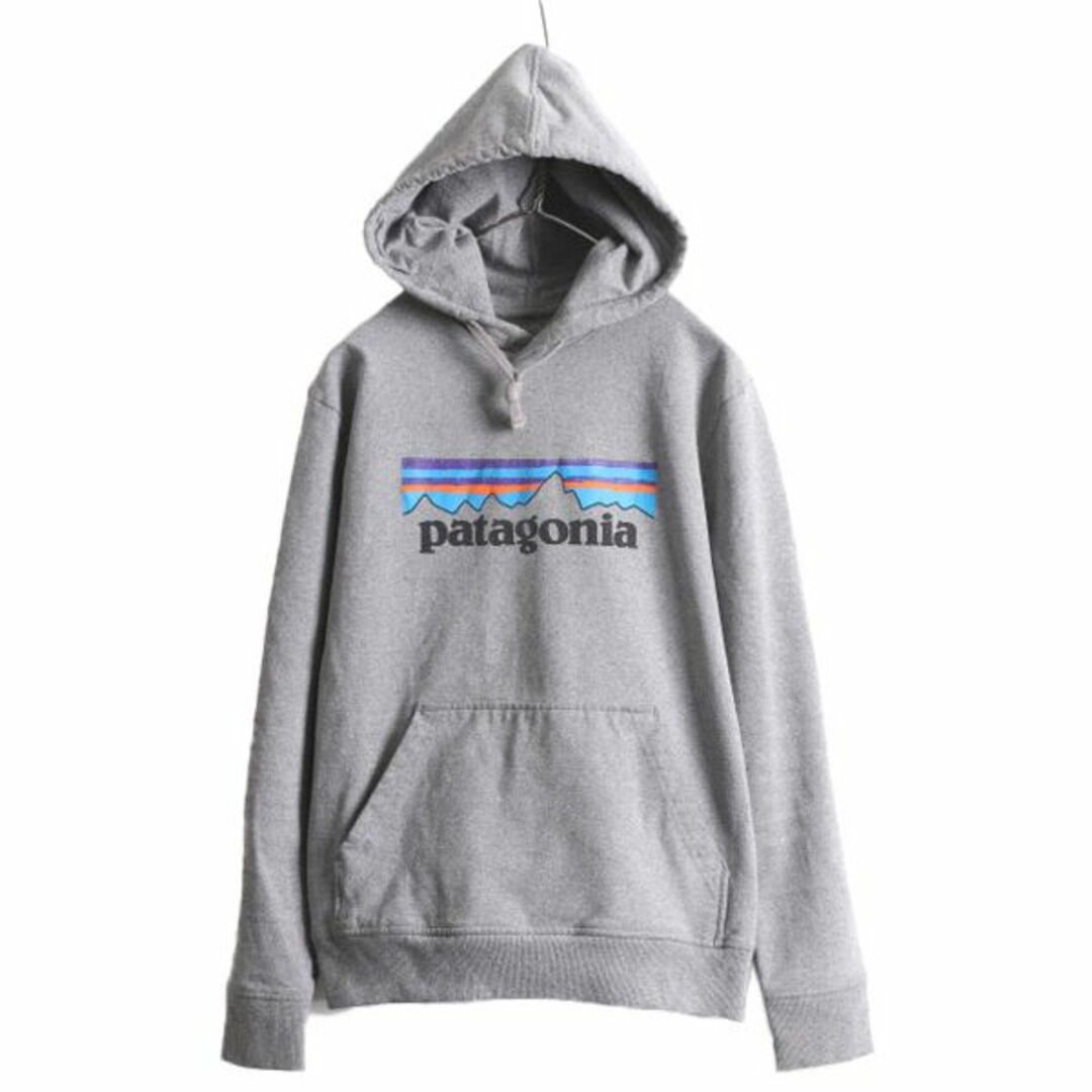 18年製 パタゴニア プリント スウェット フード パーカー メンズ S / Patagonia トレーナー プルオーバー フィッツロイ アウトドア  裏起毛