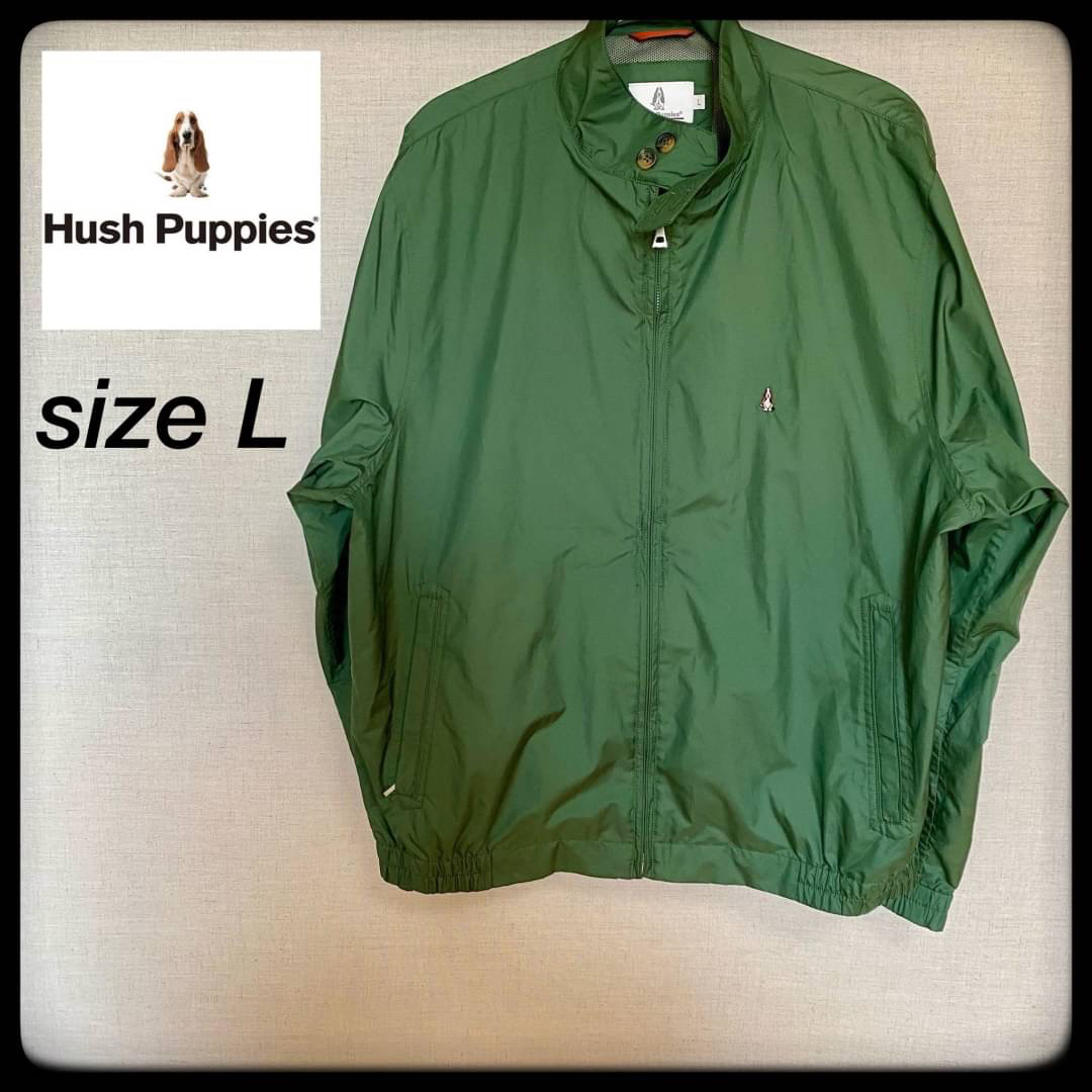 Hush Puppies(ハッシュパピー)のハッシュパピー ナイロンジャケット グリーン おしゃれストライプ L メンズのジャケット/アウター(ナイロンジャケット)の商品写真