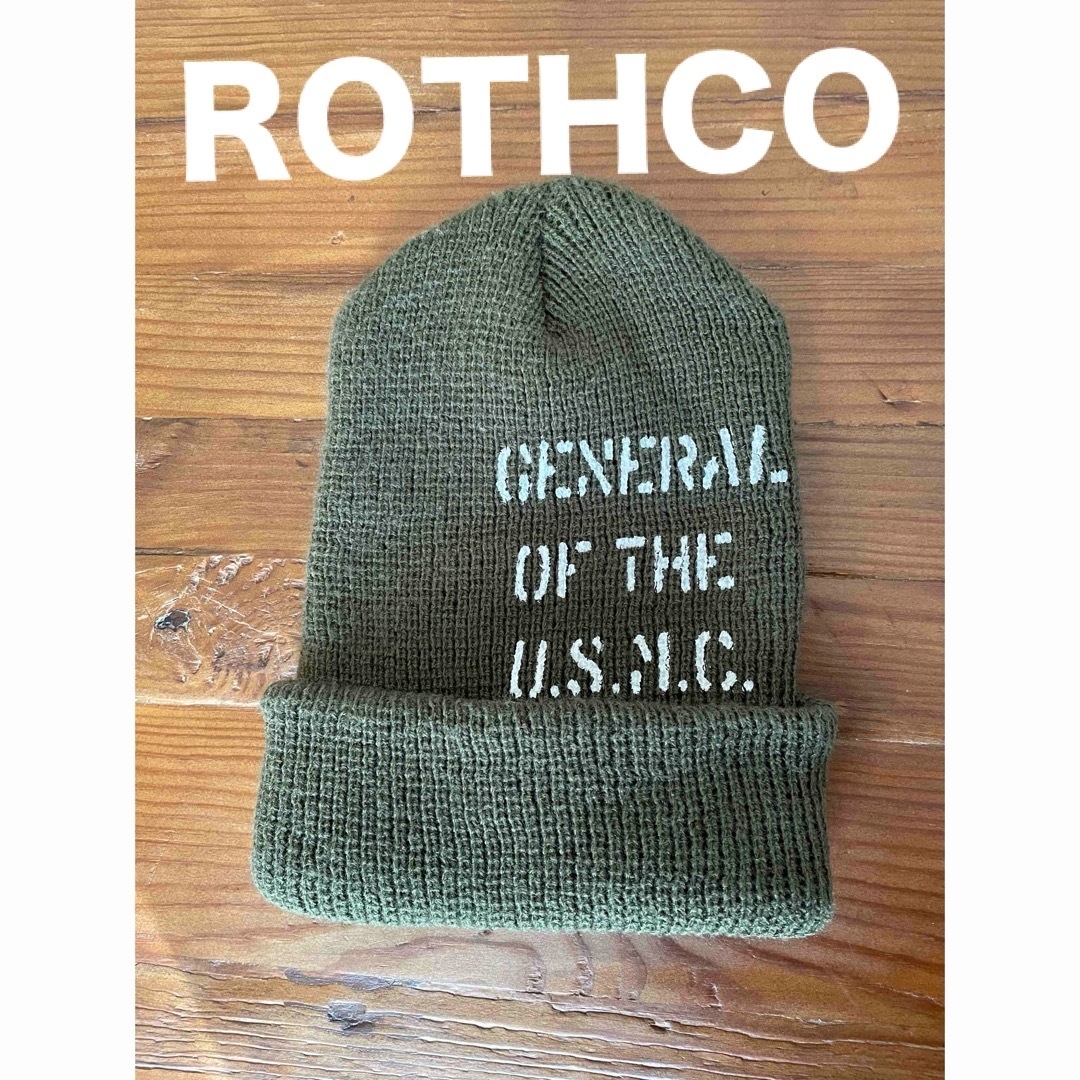 ROTHCO(ロスコ)のロスコ　ROTHCOニットキャップ　カーキ メンズの帽子(キャップ)の商品写真