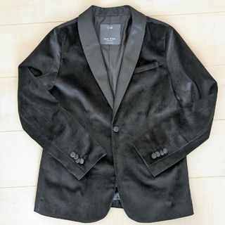 ザラキッズ(ZARA KIDS)のZARA kids ジャケット タキシード風 ベロア 黒 130 134(ドレス/フォーマル)