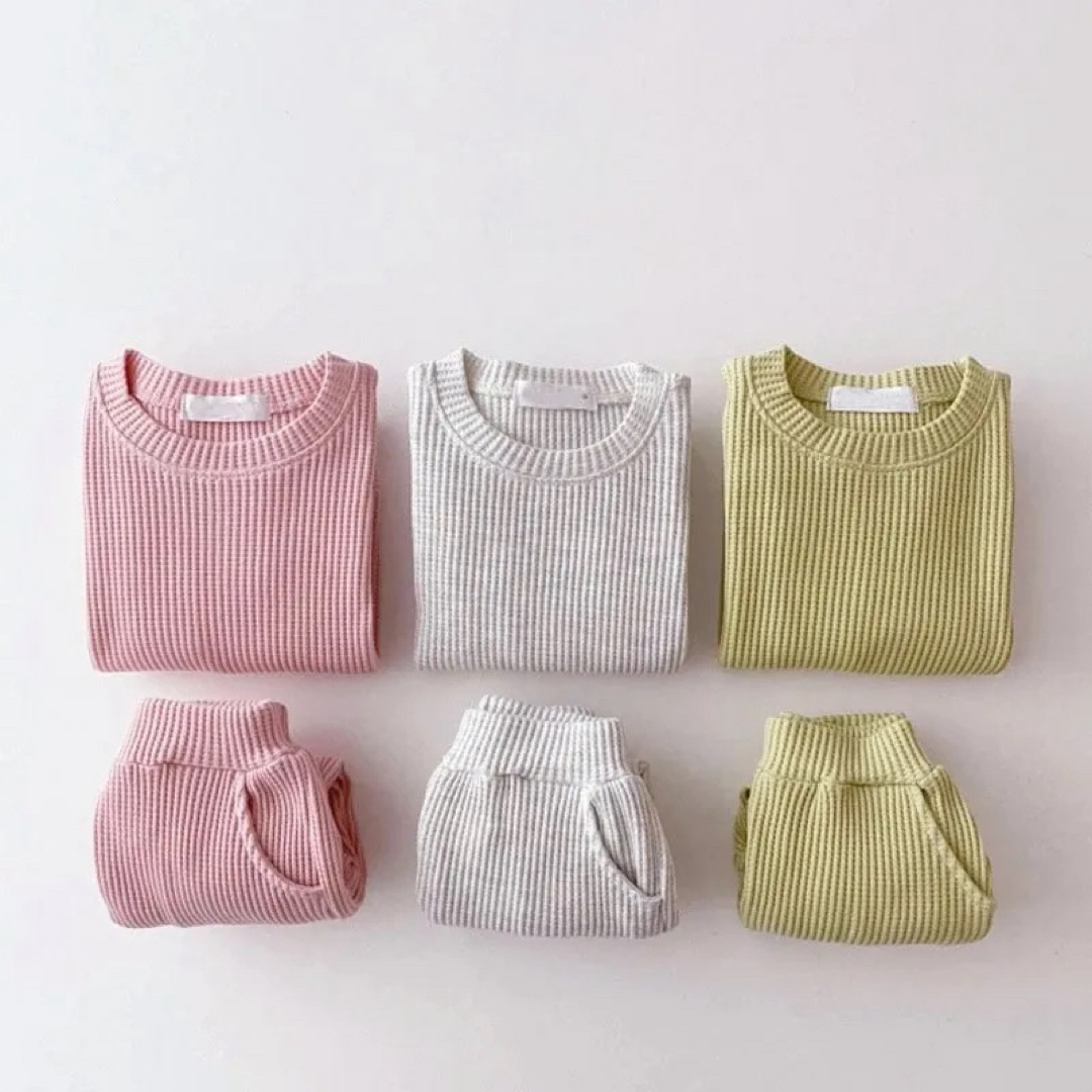 ワッフルセットアップ green / 90size キッズ/ベビー/マタニティのキッズ服男の子用(90cm~)(その他)の商品写真