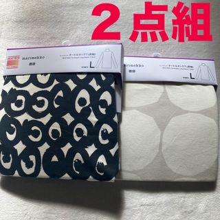 ユニクロ(UNIQLO)の【新品】UNIQLO マリメッコ　ヒートテックタートルネックT Lサイズ　２点組(カットソー(長袖/七分))