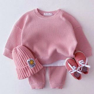 ワッフルセットアップ pink / 90size(その他)