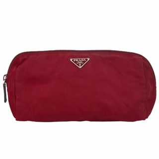 プラダ(PRADA)の本物 プラダ PRADA ナイロン ポーチ コスメポーチ 化粧ポーチ 小物入れ レッド 雑貨小物 中古(ポーチ)