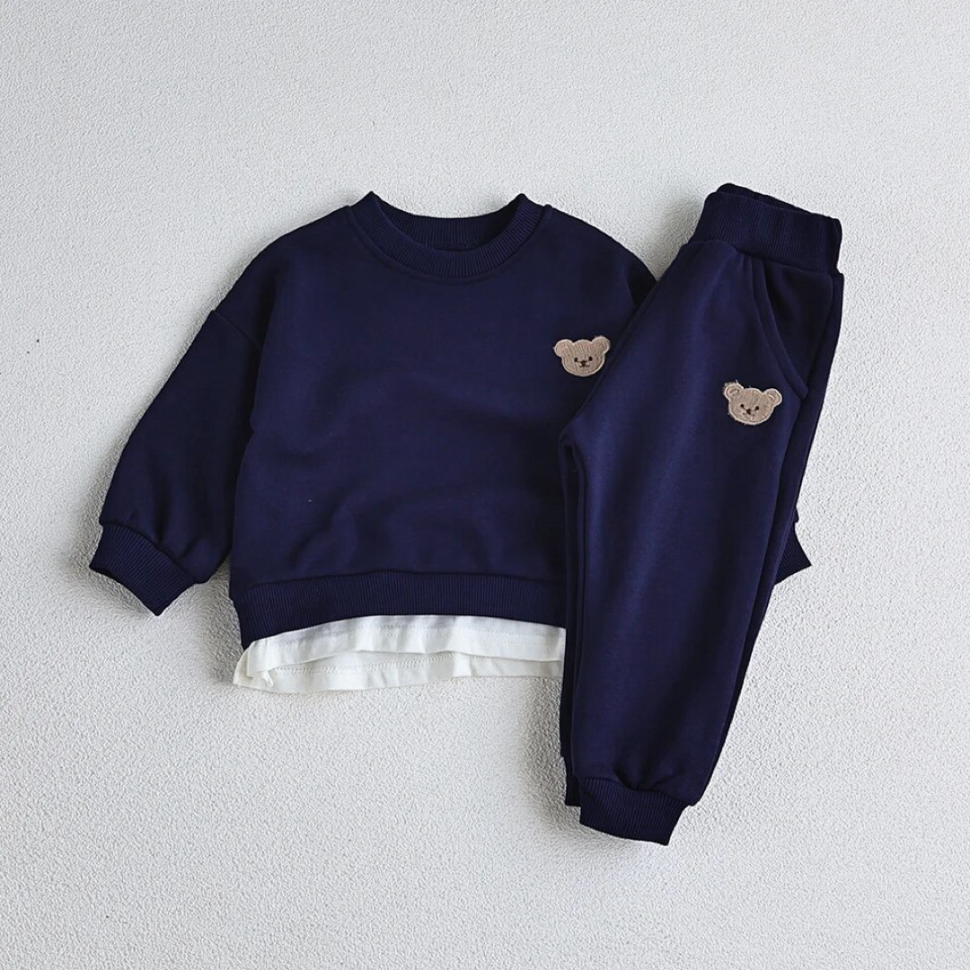 くまちゃんセットアップ NAVY / 80size キッズ/ベビー/マタニティのベビー服(~85cm)(その他)の商品写真