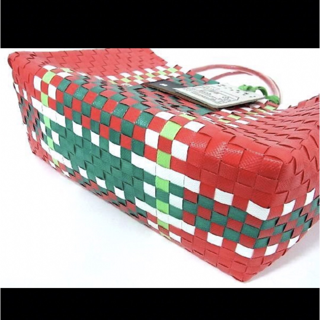 極美品】☆MARNI マルニ かごバッグ レッド系×マルチカラー 極美品】☆MARNI マルニ かごバッグ レッド系×マルチカラー
