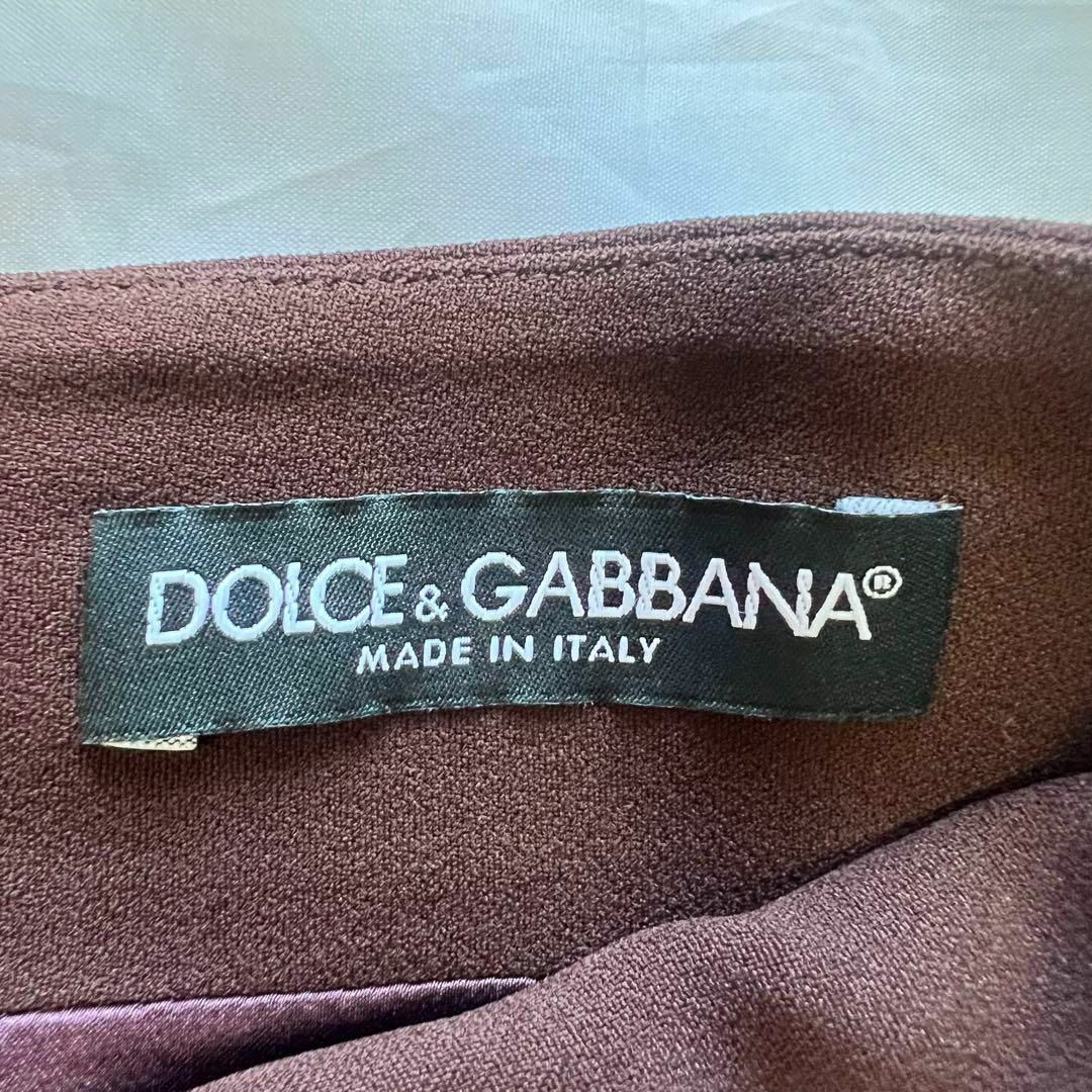 DOLCE&GABBANA(ドルチェアンドガッバーナ)の【美品】DOLCE&GABBANA パッチワークスカート ブラウン 膝丈 38 レディースのスカート(ひざ丈スカート)の商品写真