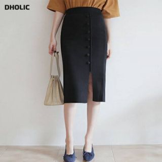 ディーホリック(dholic)の〈値下げ〉dholic　ディーホリック　タイトスカート　ニット　ブラウン　美品(ひざ丈スカート)