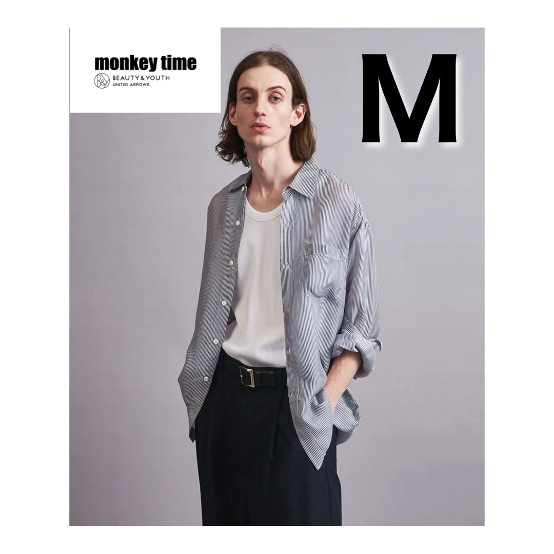 MONKEY TIME（UNITED ARROWS）(モンキータイム)の【monkey time】WASH CUPRA STRIPE SHIRT M メンズのトップス(シャツ)の商品写真