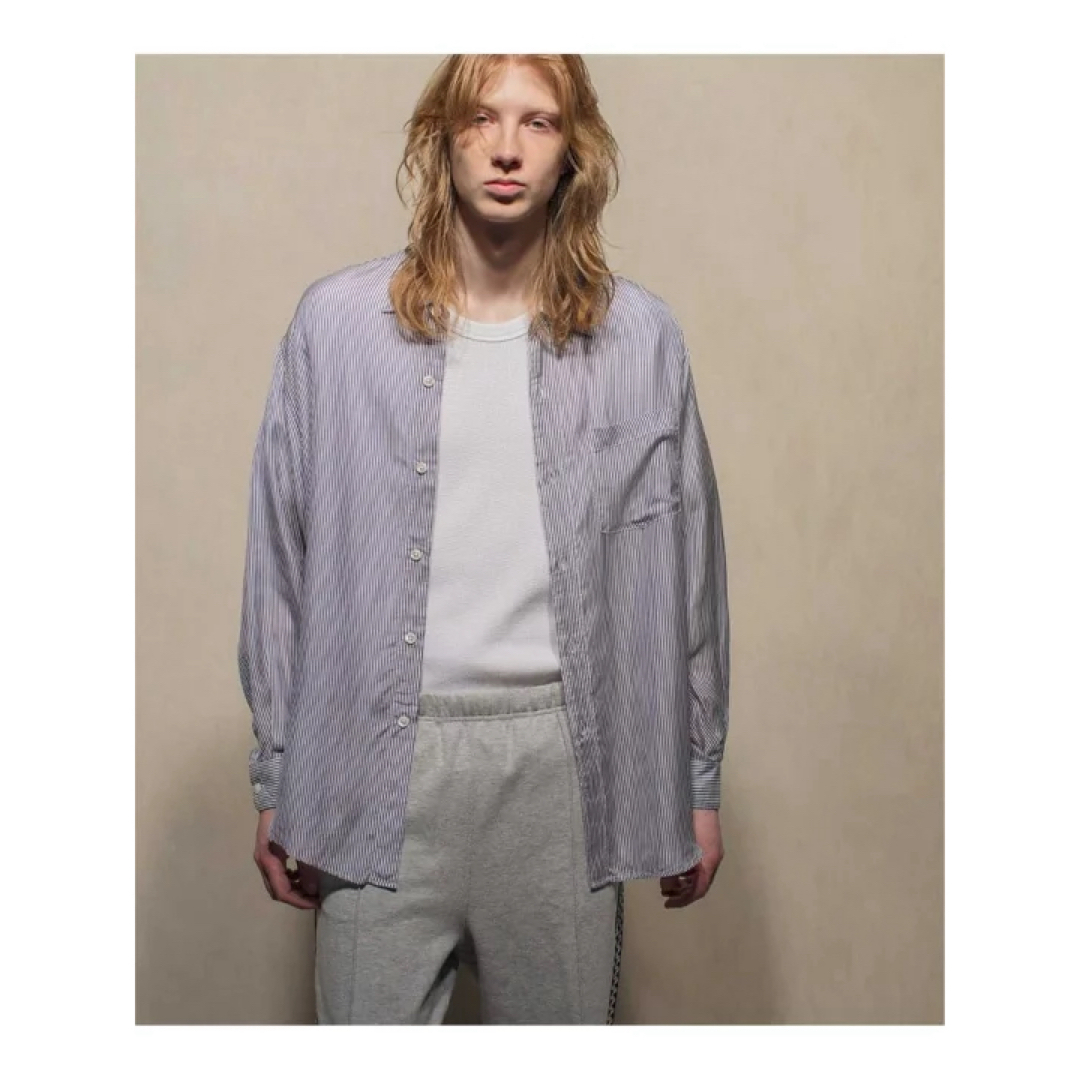 MONKEY TIME（UNITED ARROWS）(モンキータイム)の【monkey time】WASH CUPRA STRIPE SHIRT M メンズのトップス(シャツ)の商品写真