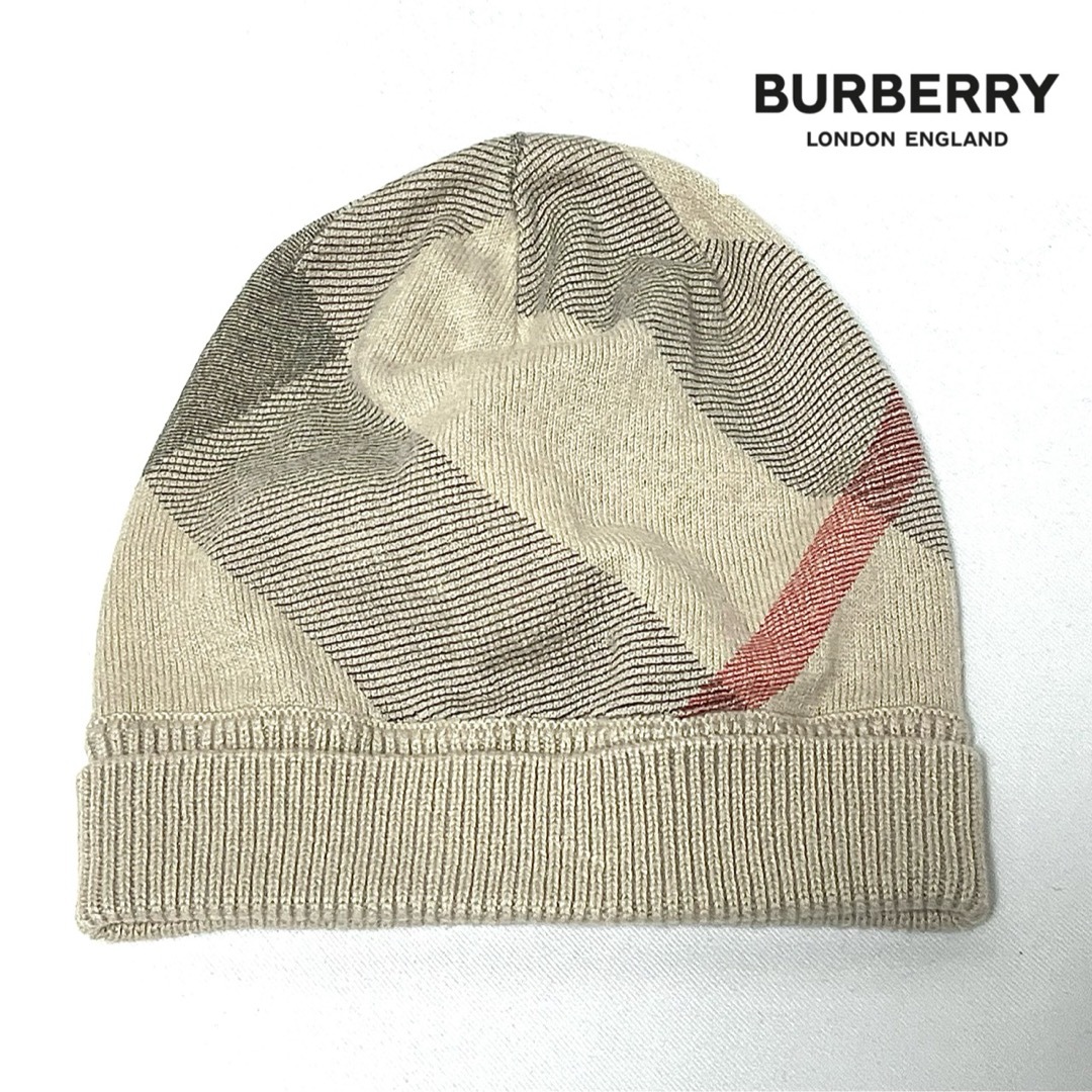 BURBERRY(バーバリー)の【新品】BURBERRYバーバリー ノバチェック柄カシミア混薄手コットンキャップ キッズ/ベビー/マタニティのこども用ファッション小物(帽子)の商品写真