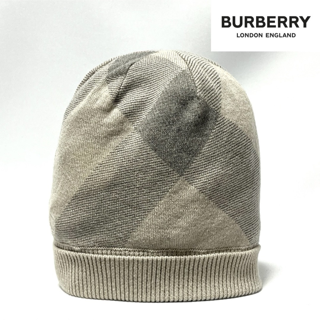 BURBERRY(バーバリー)の【新品】BURBERRYバーバリー ノバチェック柄カシミア混薄手コットンキャップ キッズ/ベビー/マタニティのこども用ファッション小物(帽子)の商品写真