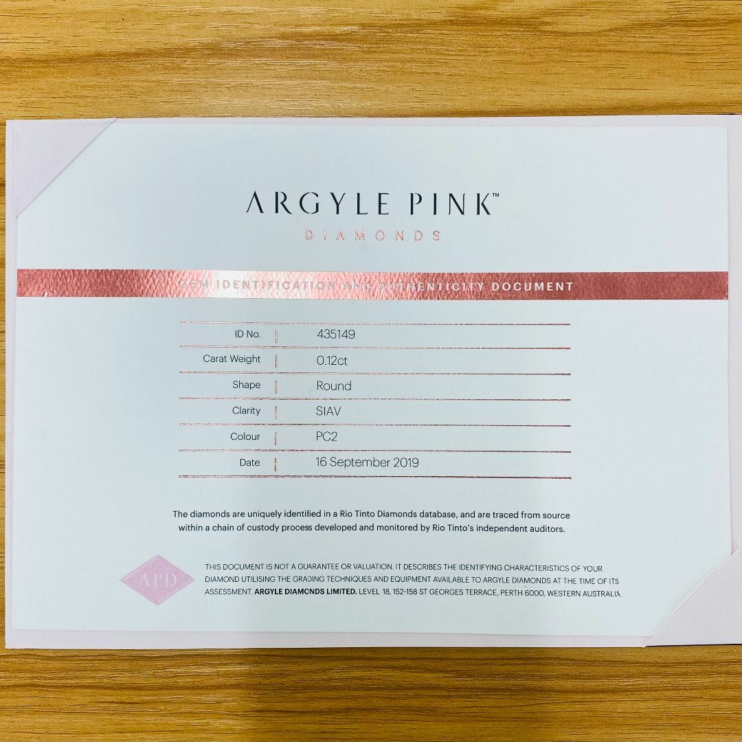 ARGYLE FANCY INTENSE PINK 0.126ct RD レディースのアクセサリー(その他)の商品写真