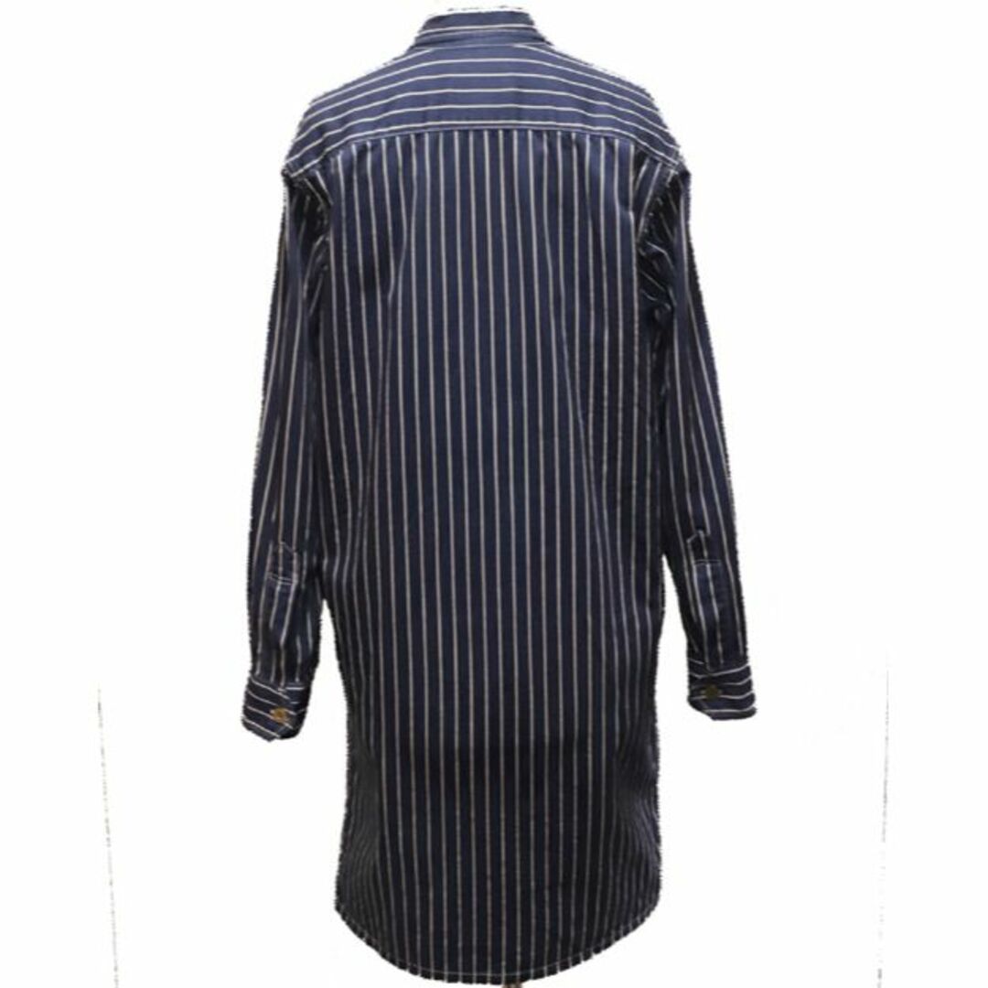 CUSHMAN/MATTSON'S　クッシュマン/マトソンズ　 INDIGO STRIPE DRAPE SHIRTS　Lサイズ　Navy　Lot65912 メンズのジャケット/アウター(ステンカラーコート)の商品写真