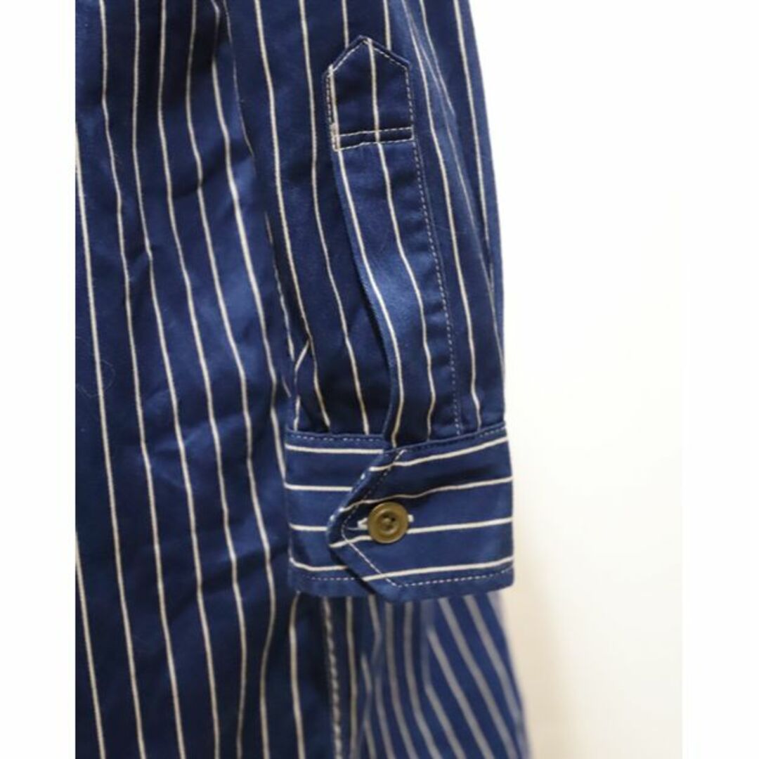 CUSHMAN/MATTSON'S　クッシュマン/マトソンズ　 INDIGO STRIPE DRAPE SHIRTS　Lサイズ　Navy　Lot65912 メンズのジャケット/アウター(ステンカラーコート)の商品写真