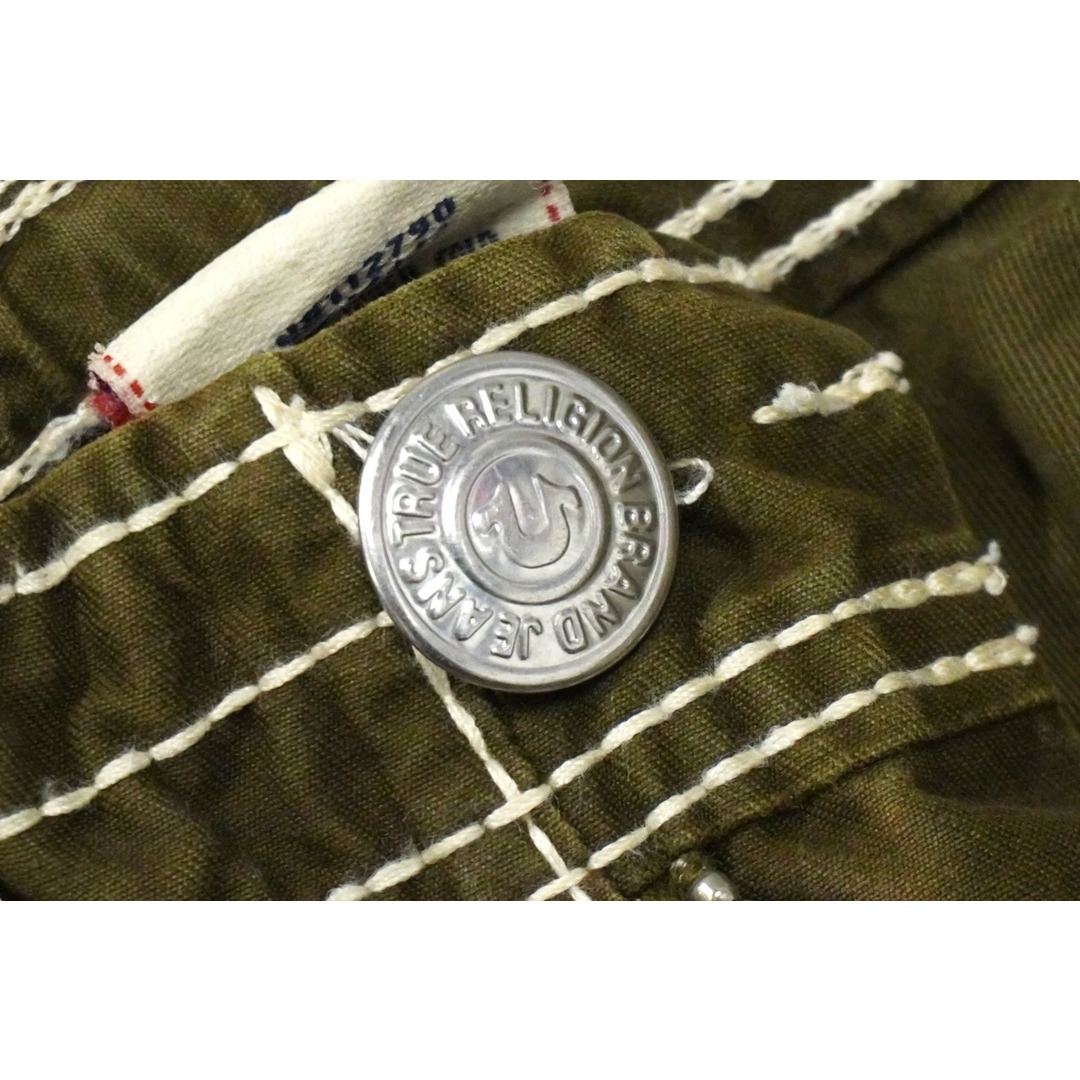 True Religion(トゥルーレリジョン)のTRUE RELIGION トゥルーレリジョン カットオフ カーゴショートパンツ カーキ コットン サイズ30 美品 中古 59572 レディースのパンツ(ショートパンツ)の商品写真