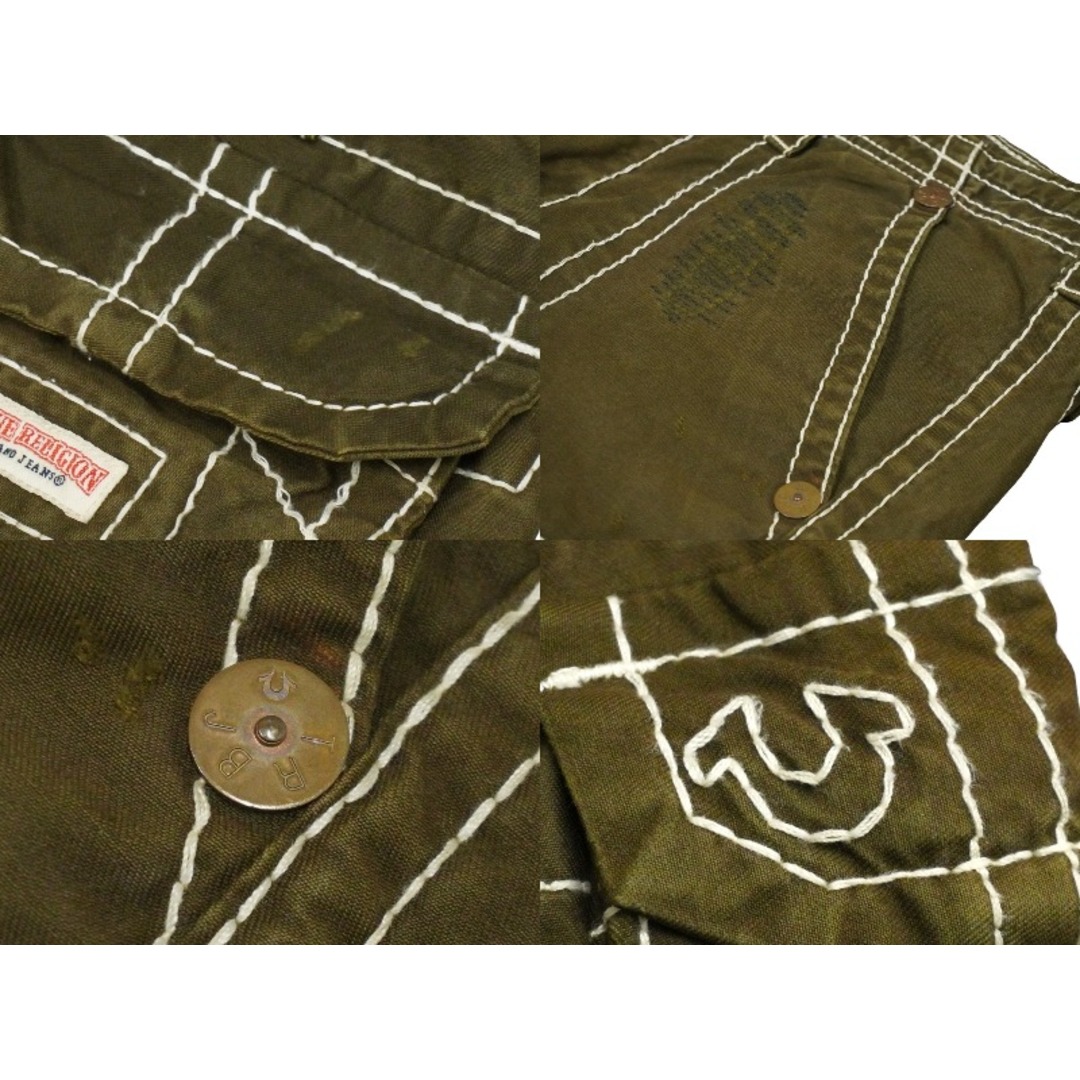 True Religion(トゥルーレリジョン)のTRUE RELIGION トゥルーレリジョン カットオフ カーゴショートパンツ カーキ コットン サイズ30 美品 中古 59572 レディースのパンツ(ショートパンツ)の商品写真