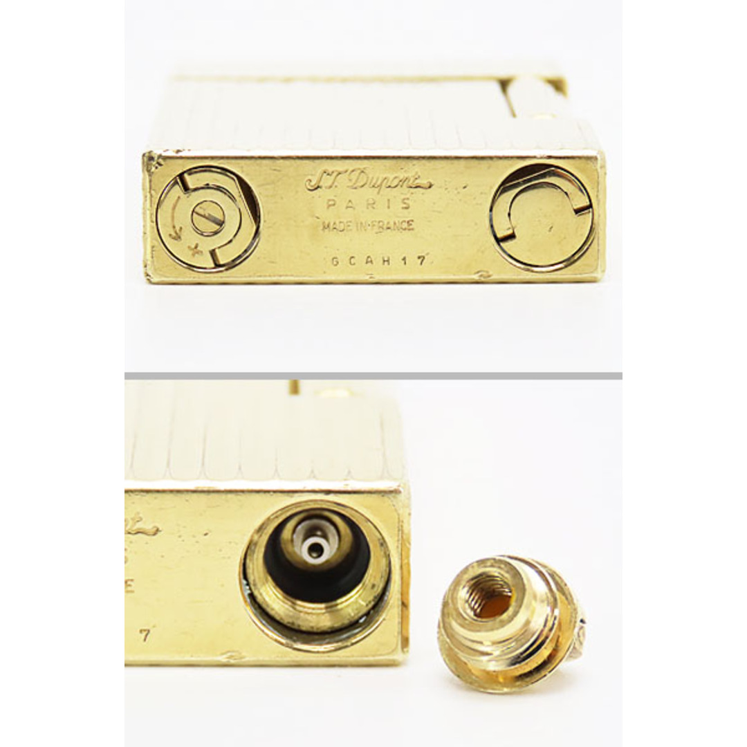 S.T. Dupont(エステーデュポン)のデュポンライン2ヴァーティカルラインローラーガスライターイエローゴールド メンズのファッション小物(タバコグッズ)の商品写真