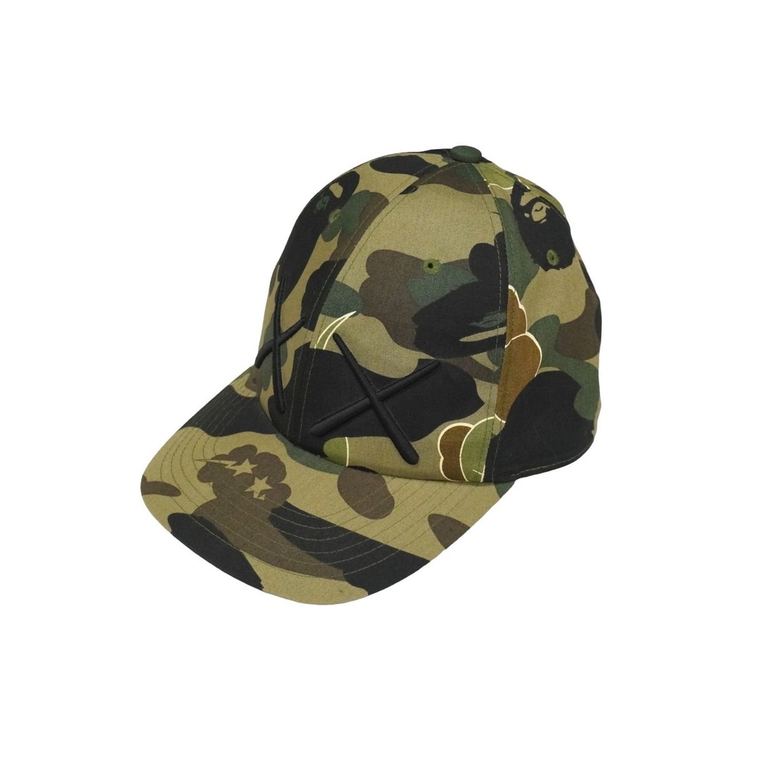 美品　A BATHING APE キャップ　グリーン　カモ