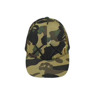 アベイシングエイプ(A BATHING APE)のA BATHING APE アベイシングエイプ キャップ 1stカモ オリーブドラブ KAWS カウズ 2005 グリーン コットン M 美品 中古 59586(キャップ)