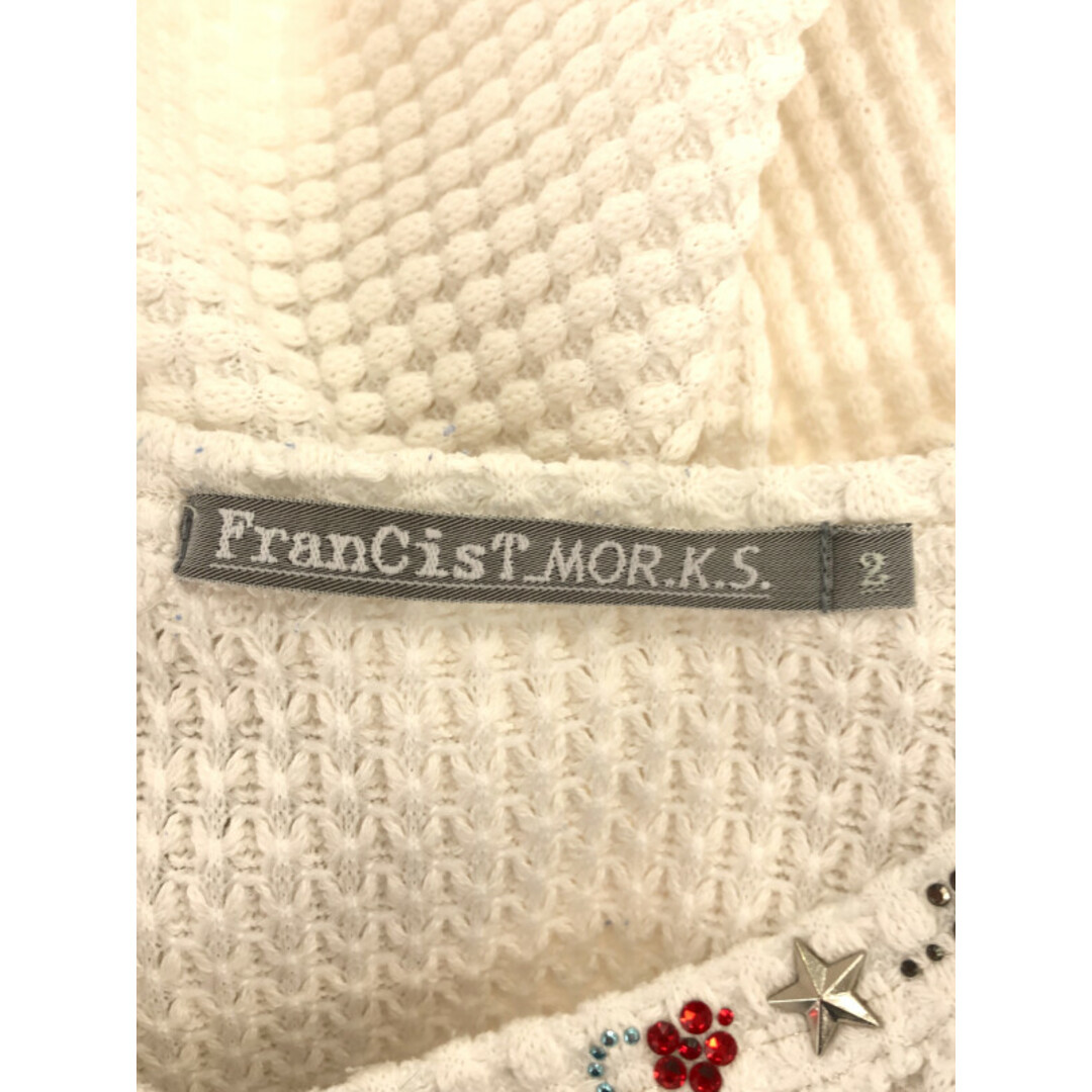 FranCisT_MOR.K.S.(フランシストモークス)のFranCisT_MOR.K.S フランシストモークス WAFFLE HS ONESTAR LONG SLEEVE ワッフルロングスリーブカットソー ホワイト 2 メンズのトップス(Tシャツ/カットソー(七分/長袖))の商品写真