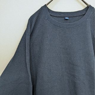 ユニクロ(UNIQLO)のUNIQLO ワッフルワンピース 160 ネイビー(ワンピース)