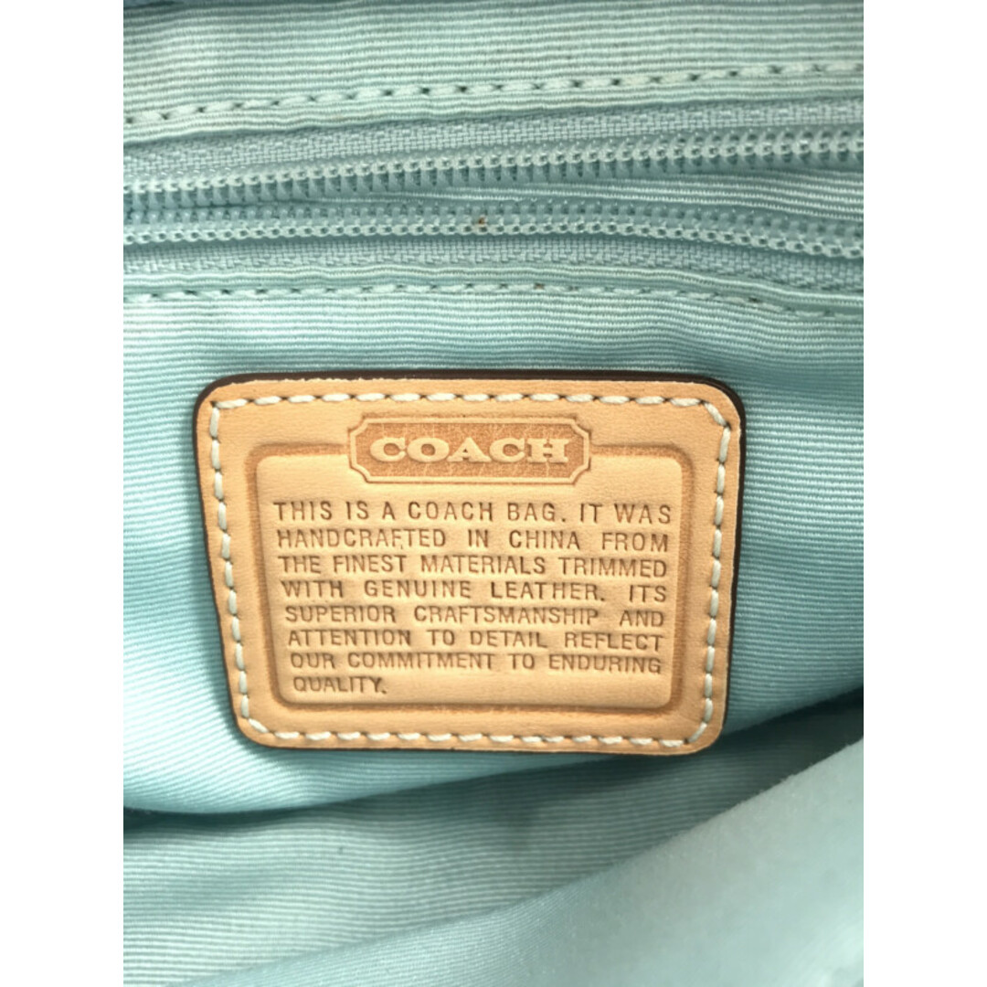 COACH(コーチ)のCOACH コーチ レザーコンビキャンバスウエストバッグ ベージュ ブルー レディースのバッグ(その他)の商品写真