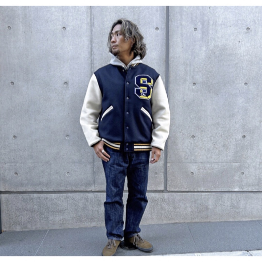 STANDARD CALIFORNIA(スタンダードカリフォルニア)の(スタンダードカリフォルニア）SD Varsity Jacket　NAVY  L メンズのジャケット/アウター(スタジャン)の商品写真