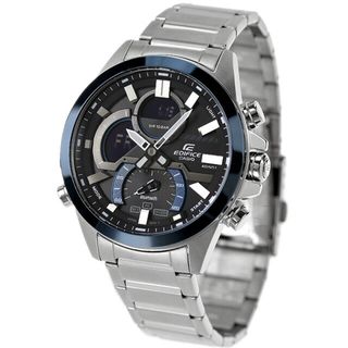 カシオ(CASIO)の【新品】カシオ CASIO EDIFICE 腕時計 メンズ ECB-30DB-1ADF エディフィス スマートフォンリンクモデル クオーツ ブラックxシルバー アナデジ表示(腕時計(アナログ))