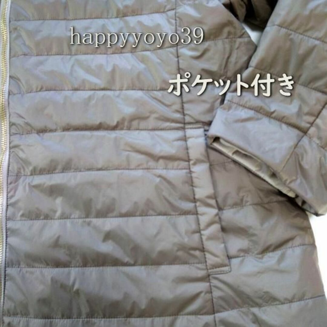 激安新品LLミルクティ リバーシブル ライトコート蓄熱中綿ジャンパーコート レディースのジャケット/アウター(ブルゾン)の商品写真