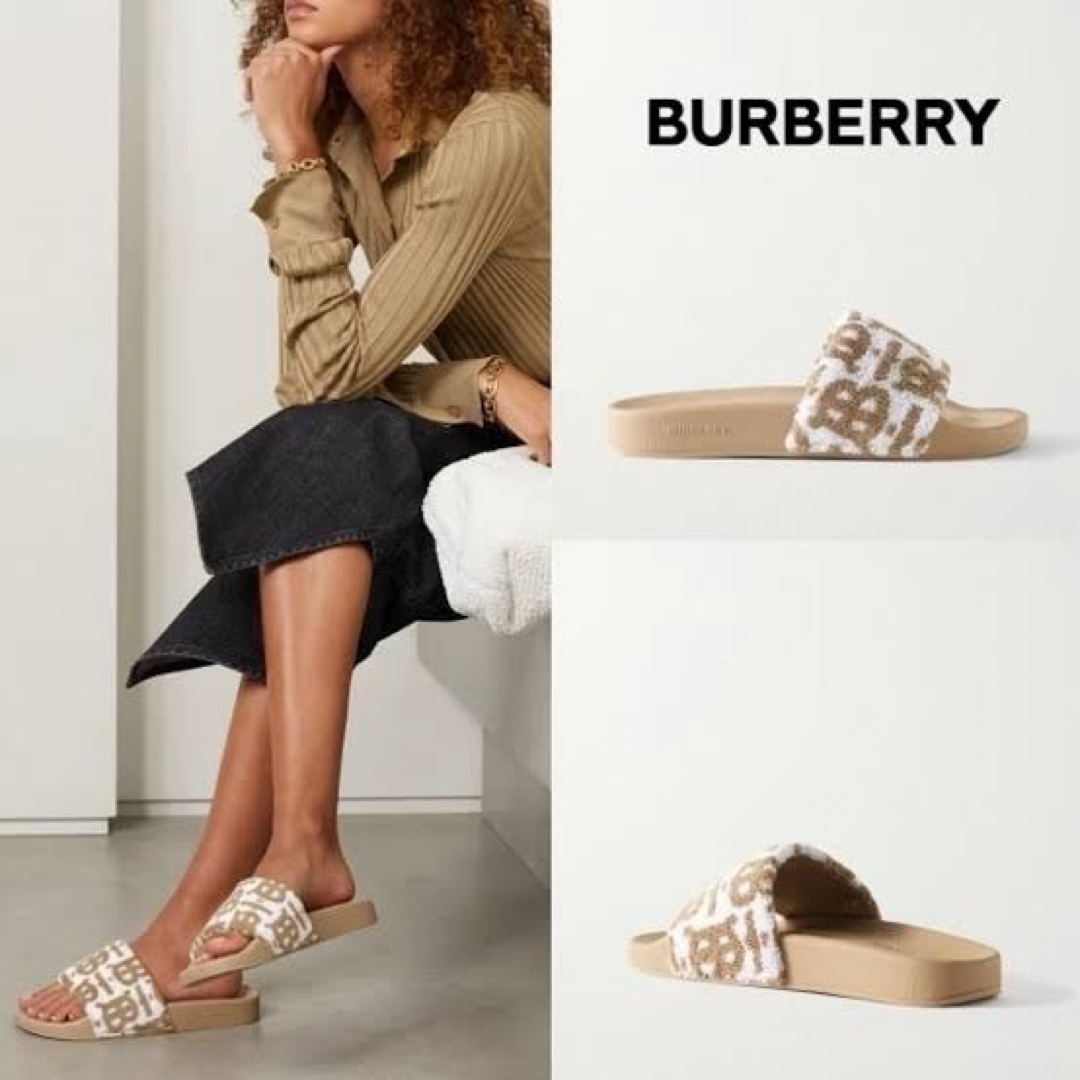 BURBERRY(バーバリー)の【新品未使用】Burberry バーバリー　新作　ボア　サンダル　定価7万円 レディースの靴/シューズ(サンダル)の商品写真