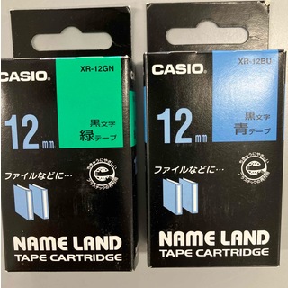 カシオ(CASIO)のネームランドテープ 黒文字青緑テープセット(オフィス用品一般)