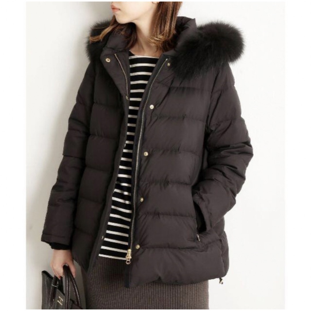 IENA(イエナ)のIENA イエナ P/タフタショートダウン コート 40 ブラック レディースのジャケット/アウター(ダウンコート)の商品写真