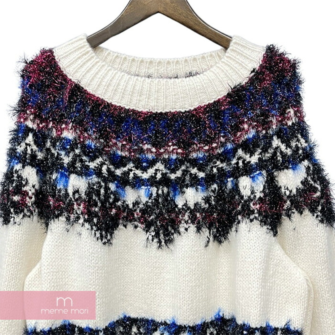 CHANEL(シャネル)のCHANEL Cropped Nordic Pattern Knit Wear P71555K10323 シャネル クロップドノルディック柄ニット ホワイト サイズ50 【240121】【中古-B】【me04】 メンズのトップス(ニット/セーター)の商品写真