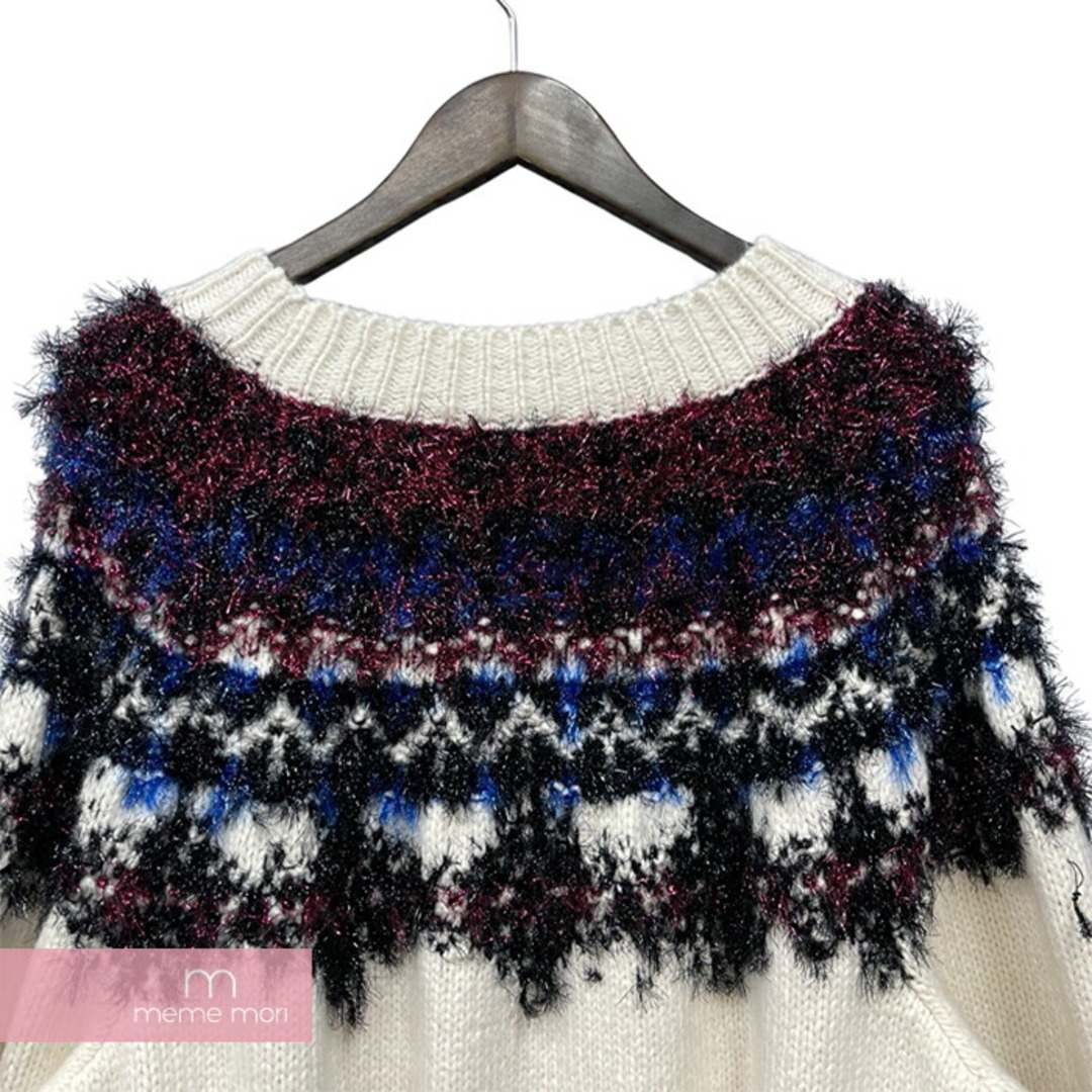 CHANEL(シャネル)のCHANEL Cropped Nordic Pattern Knit Wear P71555K10323 シャネル クロップドノルディック柄ニット ホワイト サイズ50 【240121】【中古-B】【me04】 メンズのトップス(ニット/セーター)の商品写真