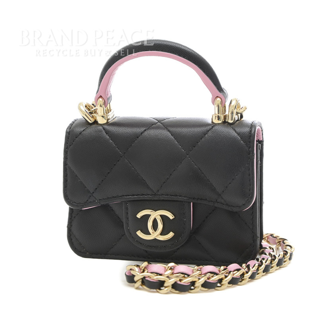 CHANEL(シャネル)のシャネル トップハンドル ミニ チェーンショルダーバッグ ポーチ ラムスキン ブ レディースのバッグ(ショルダーバッグ)の商品写真