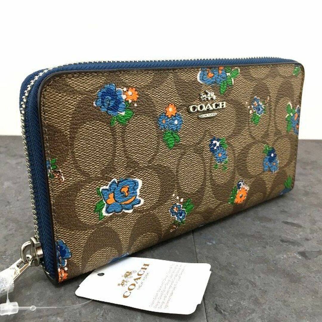 コーチのお財布特集未使用品 COACH ジップウォレット フローラル 424