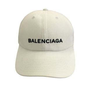 バレンシアガ(Balenciaga)の　【ネット限定】バレンシアガ BALENCIAGA ロゴ刺繡キャップ ホワイト コットン ユニセックス ベースボールキャップ(その他)