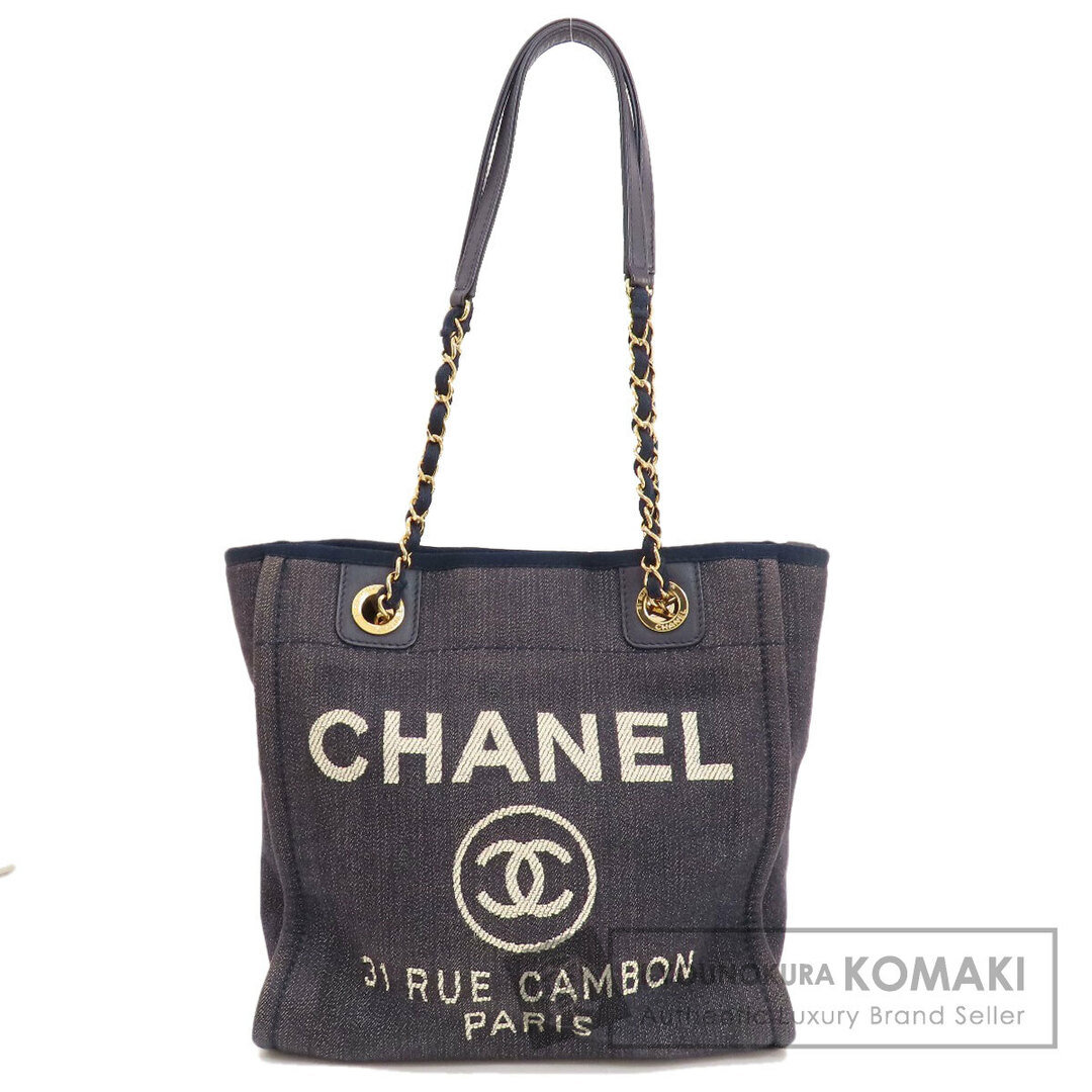 CHANEL ドーヴィルPM ゴールド金具 ハンドバッグ デニム レディースネイビーネイビー系