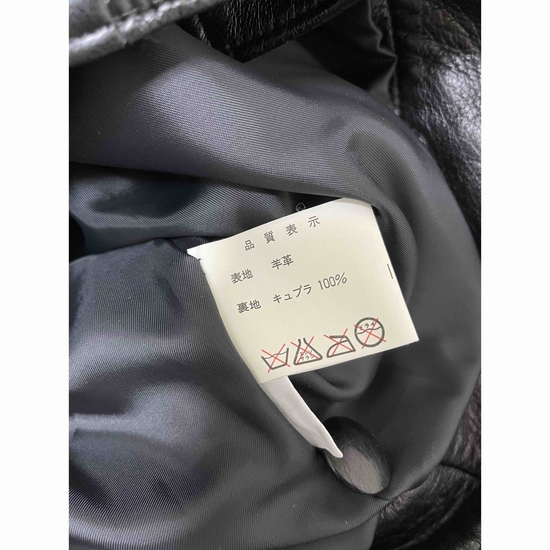 ヴィンテージ　レトロ　羊革　ラムレザー　ジャケット　コート　ブルゾン　黒 レディースのジャケット/アウター(その他)の商品写真