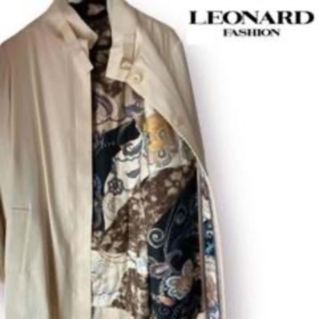美品】LEONARD スプリングコート 3way ライナー 総柄 シルク 美品】LEONARD スプリングコート 3way ライナー 総柄 シルク