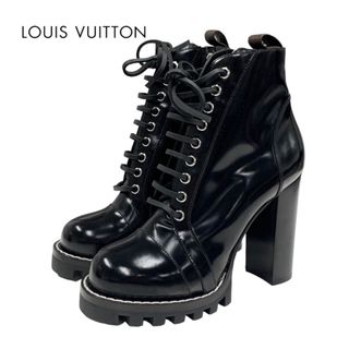 ルイヴィトン(LOUIS VUITTON)のルイヴィトン LOUIS VUITTON スタートレイルライン ブーツ ショートブーツ アンクルブーツ 靴 シューズ レースアップ レザー ブラック 黒(ブーツ)