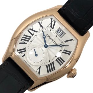 カルティエ(Cartier)の　カルティエ Cartier トーチュXL ラージ デイト＆スモールセコンド W1556234 シルバー文字盤 K18PG/レザーストラップ(ダークブラウン) 手巻き メンズ 腕時計(その他)