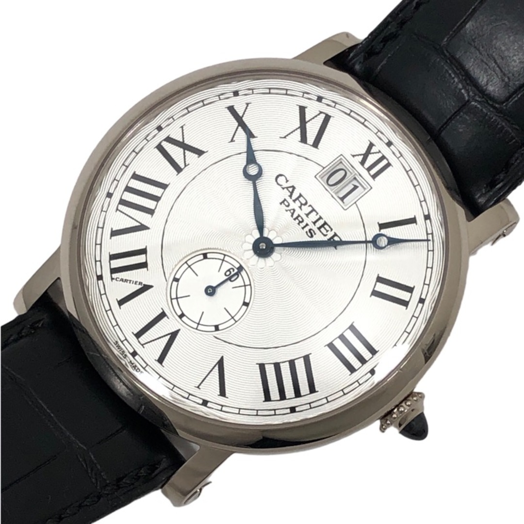 その他カルティエ Cartier ロトンド ドゥ カルティエ ラージデイトLM W1550751 シルバー文字盤 K18WG/レザーストラップ 手巻き メンズ 腕時計
