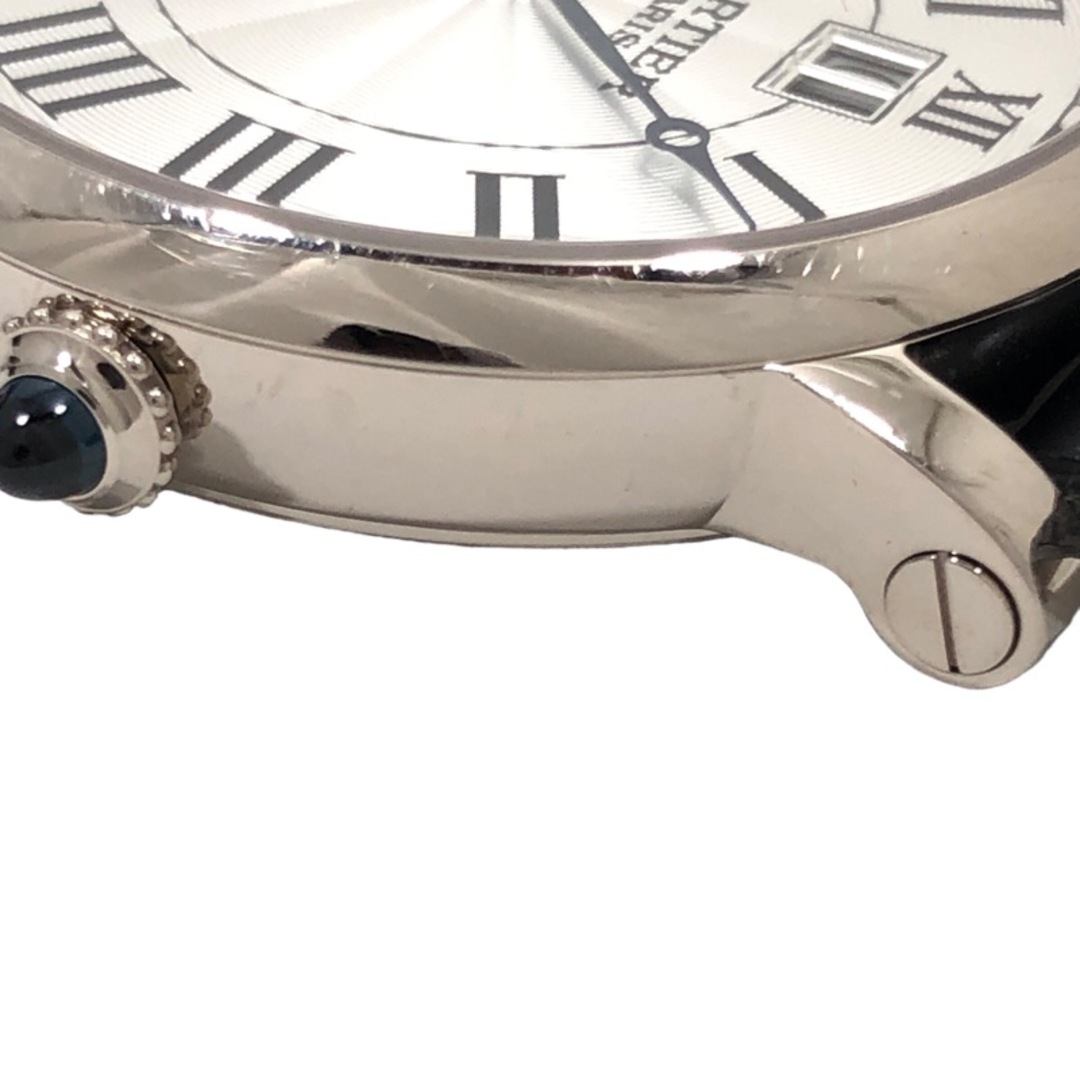 Cartier(カルティエ)の　カルティエ Cartier ロトンド ドゥ カルティエ ラージデイトLM W1550751 シルバー文字盤 K18WG/レザーストラップ 手巻き メンズ 腕時計 メンズの時計(その他)の商品写真