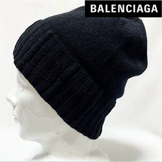 バレンシアガ(Balenciaga)の【超美品】BALENCIAGA大阪阪急メンズ館購入2WAYブラックワッチキャップ(ニット帽/ビーニー)